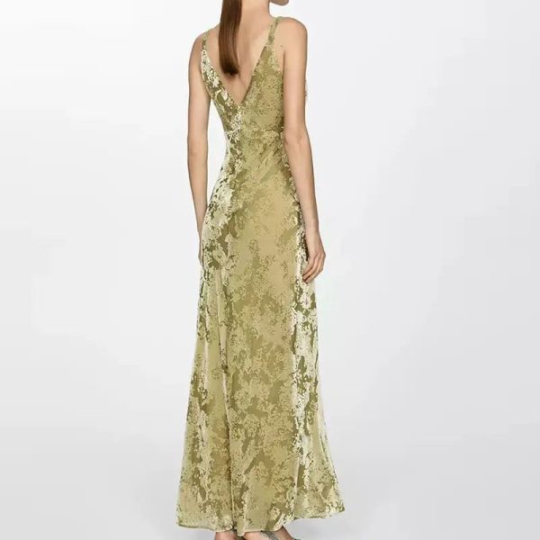 Lady Modest Sheer Jacquard Maxi Dress - Image 2