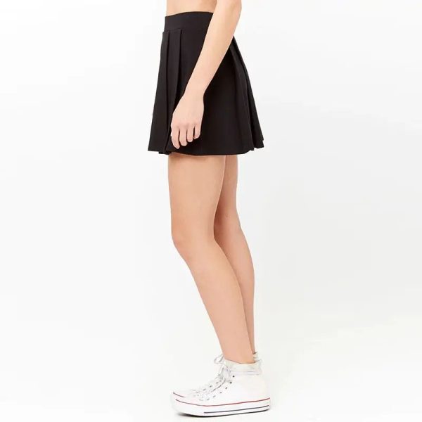 New Fashion Design Lady Short Skirt Women Black Box Pleat Mini Skirt