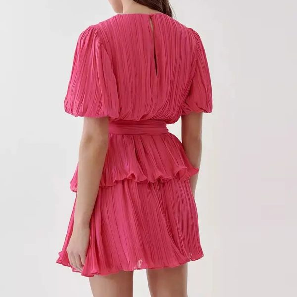 Modest Style Tiered Frill Skirt Mini Dress - Image 2